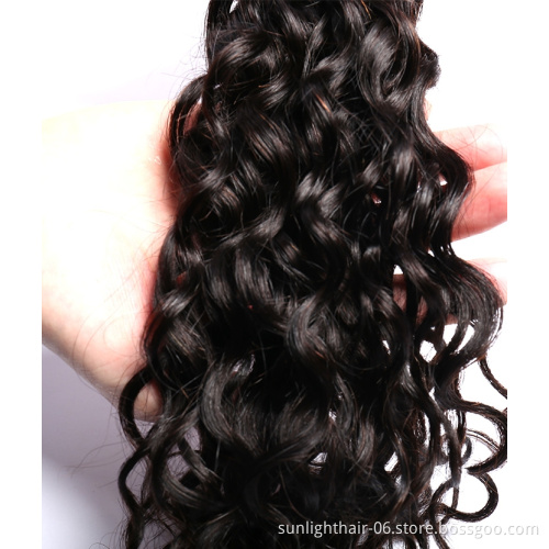 Sunlight free Part Human Water Wave And 10a Mink Hd Frontal Virgin Hair Bundles With Lace Closure